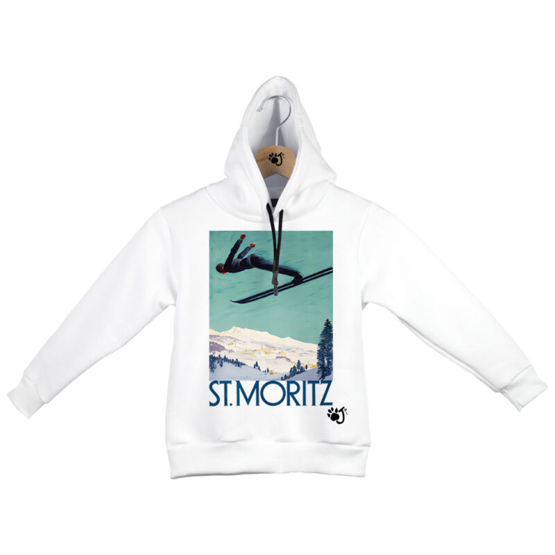 ST. MORITZ POSTER FELPA B.O BIANCO ST. MORITZ POSTER
