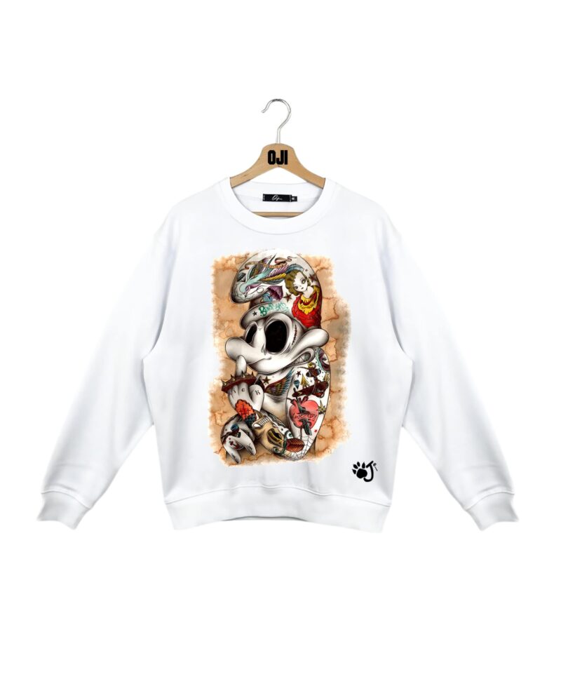 PUFFO TATUATO PARICOLLO UOMO BIANCO copia PUFFO TATUATO