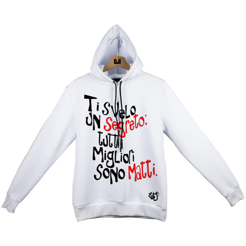 SEGRETO FELPA ADULTO BIANCO 10 Y_ SEGRETO